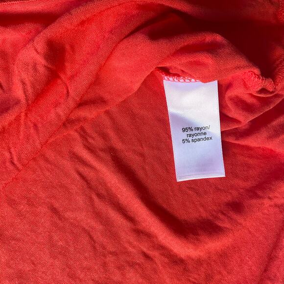 Maurices Women’s Short Sleeve Stretchy T-shirt size L, Solid Orange - Picture 6 of 7